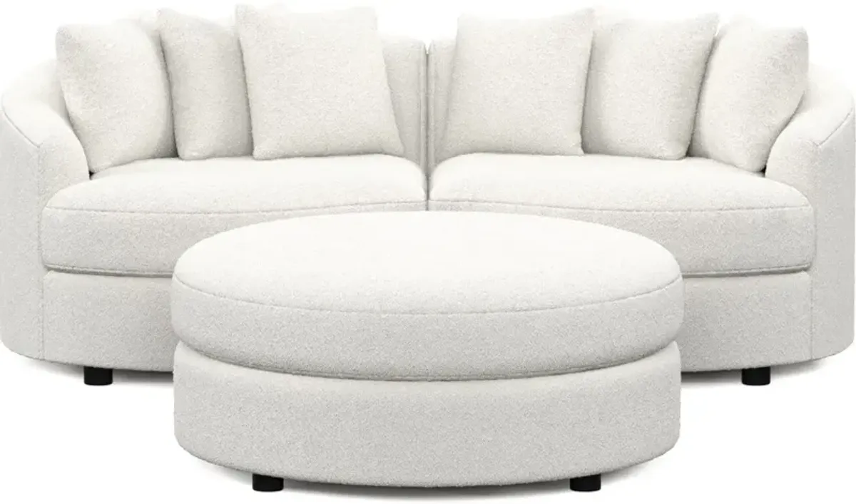 Allegra Foam Comfort 2-Piece Sectional and Ottoman - Bloke Snow