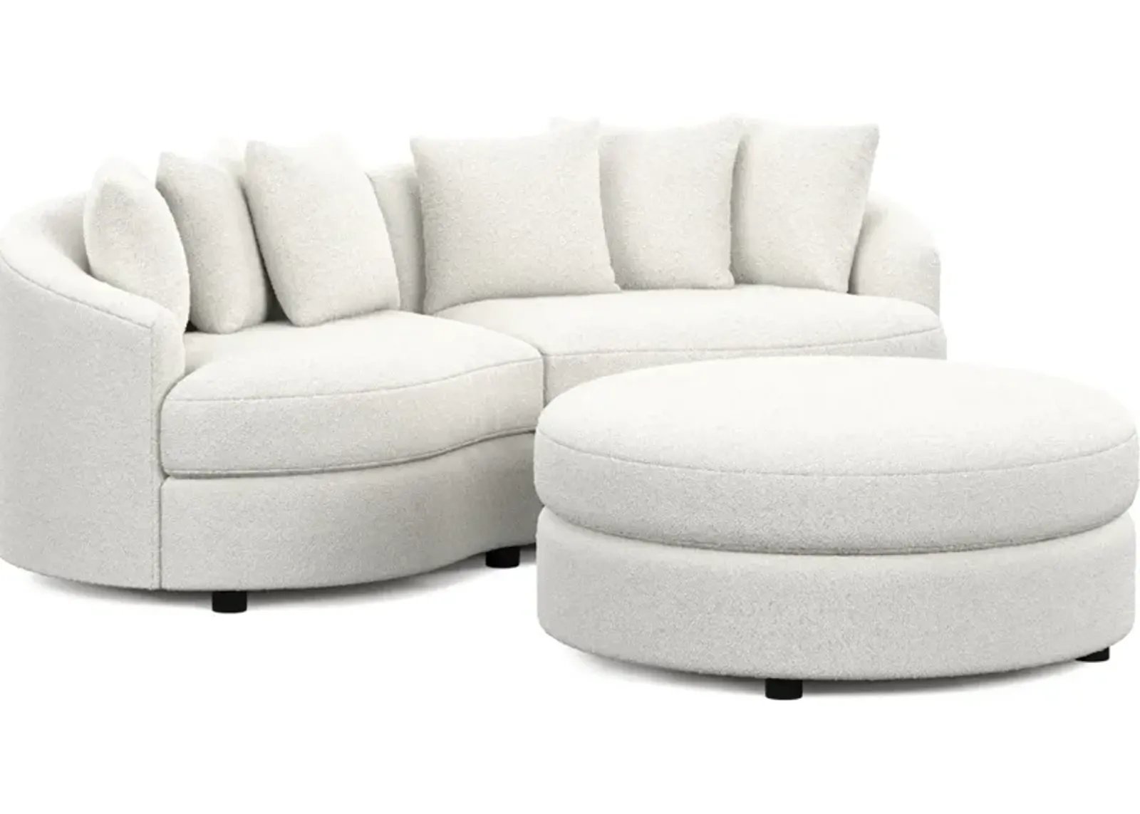 Allegra Foam Comfort 2-Piece Sectional and Ottoman - Bloke Snow