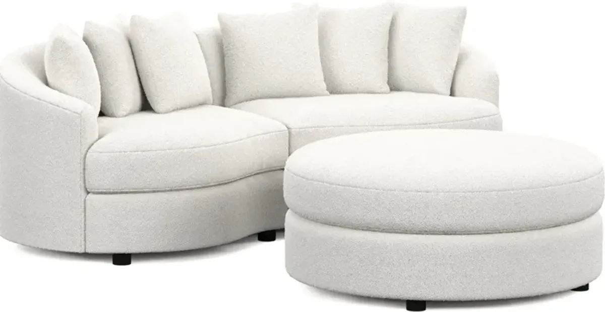 Allegra Foam Comfort 2-Piece Sectional and Ottoman - Bloke Snow