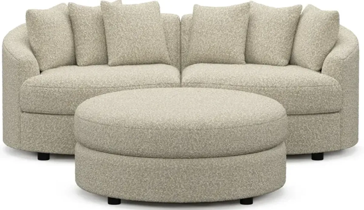 Allegra Foam Comfort 2-Piece Sectional and Ottoman - Bloke Cotton