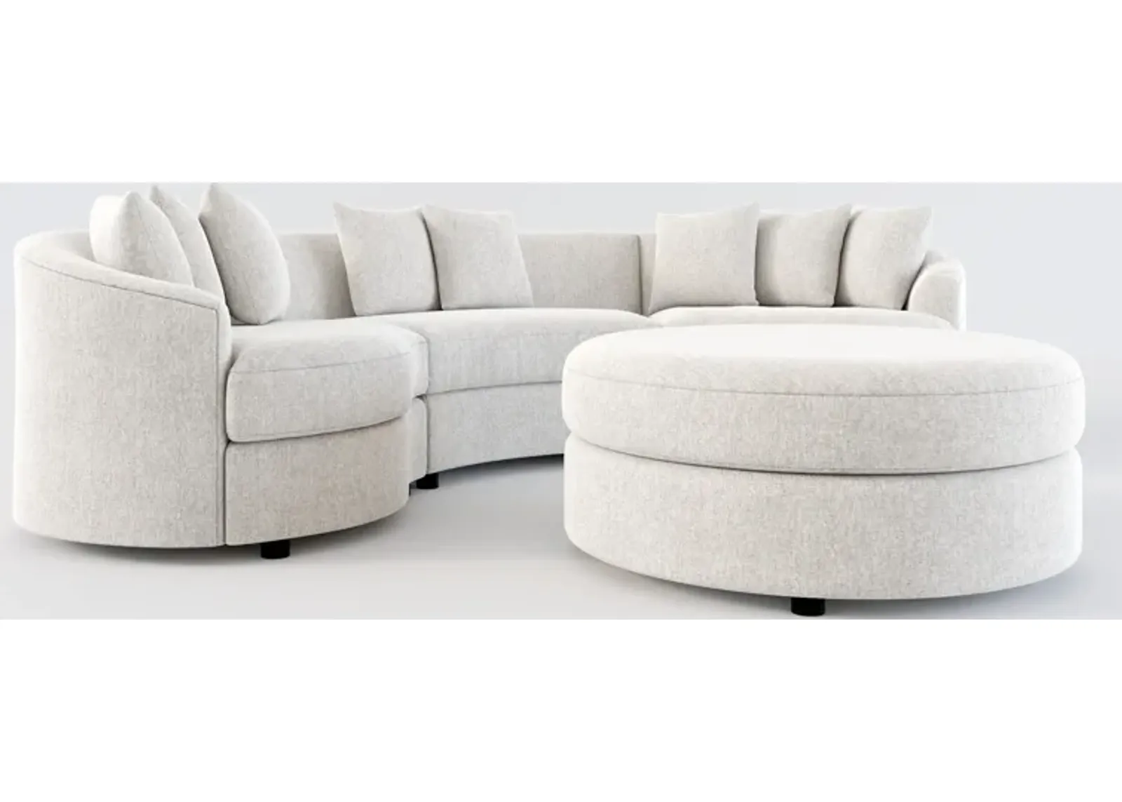 Allegra Foam Comfort 3-Piece Sectional and Ottoman - Burmese Granite