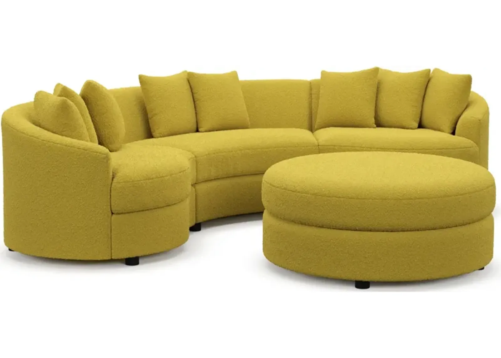 Allegra Foam Comfort 3-Piece Sectional and Ottoman - Bloke Goldenrod