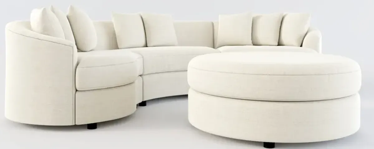 Allegra Foam Comfort 3-Piece Sectional and Ottoman - Curious Pearl