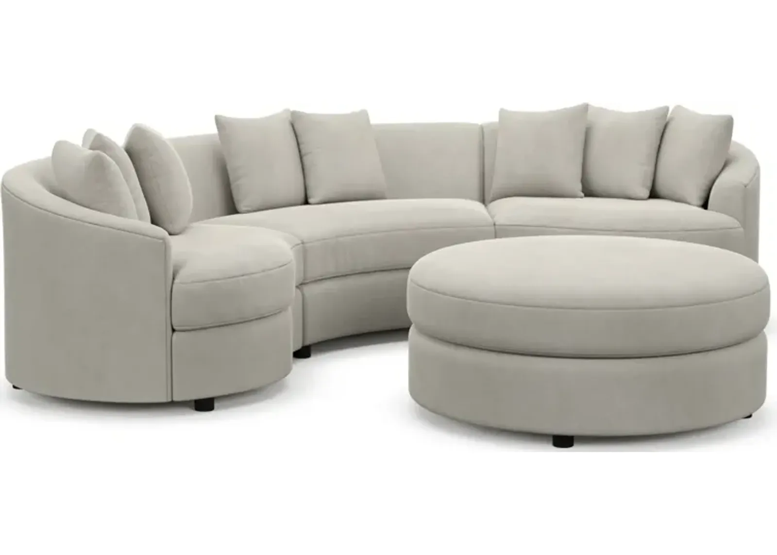 Allegra Foam Comfort 3-Piece Sectional and Ottoman - Laurent Beach