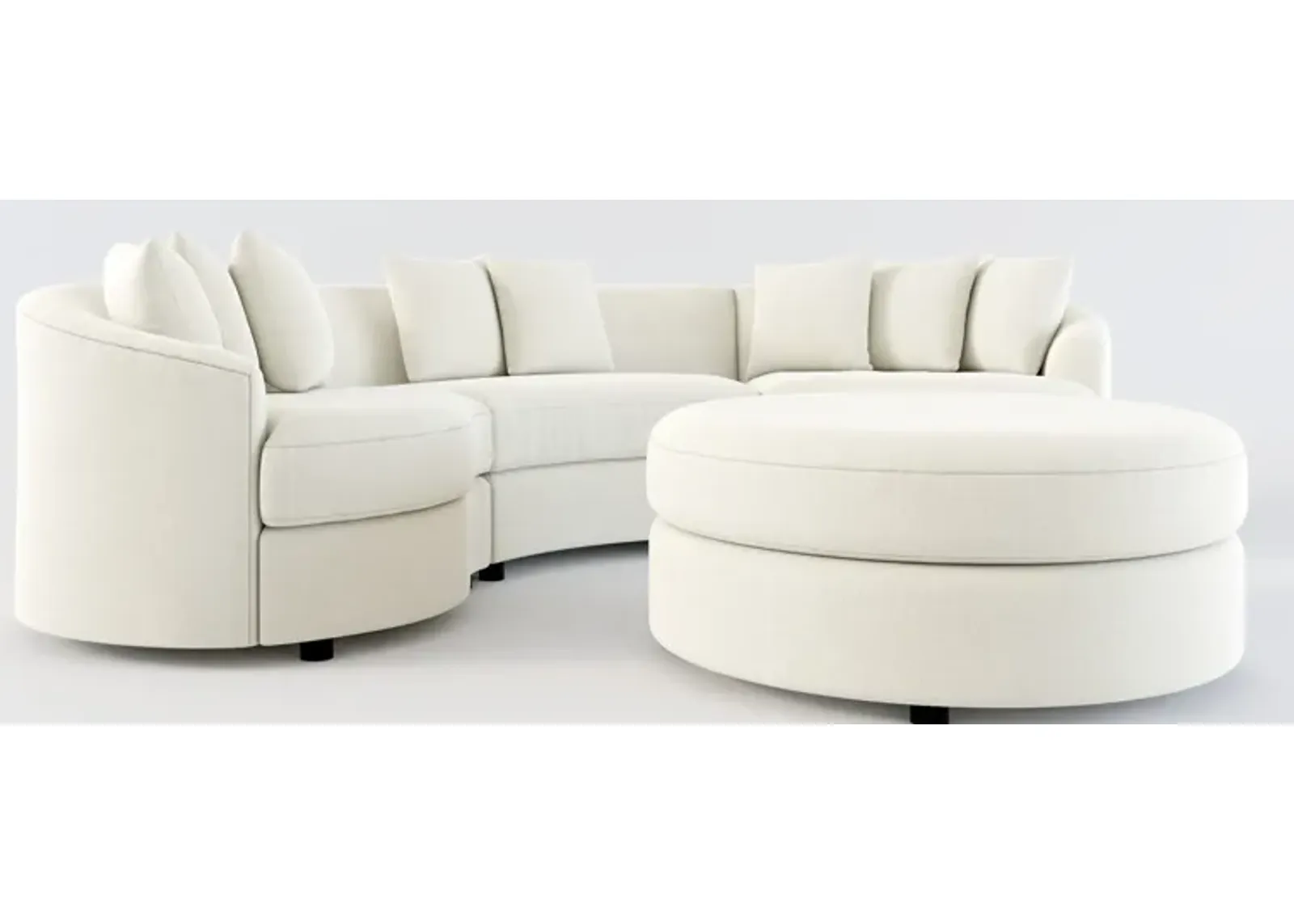 Allegra Foam Comfort 3-Piece Sectional and Ottoman - Anders Ivory