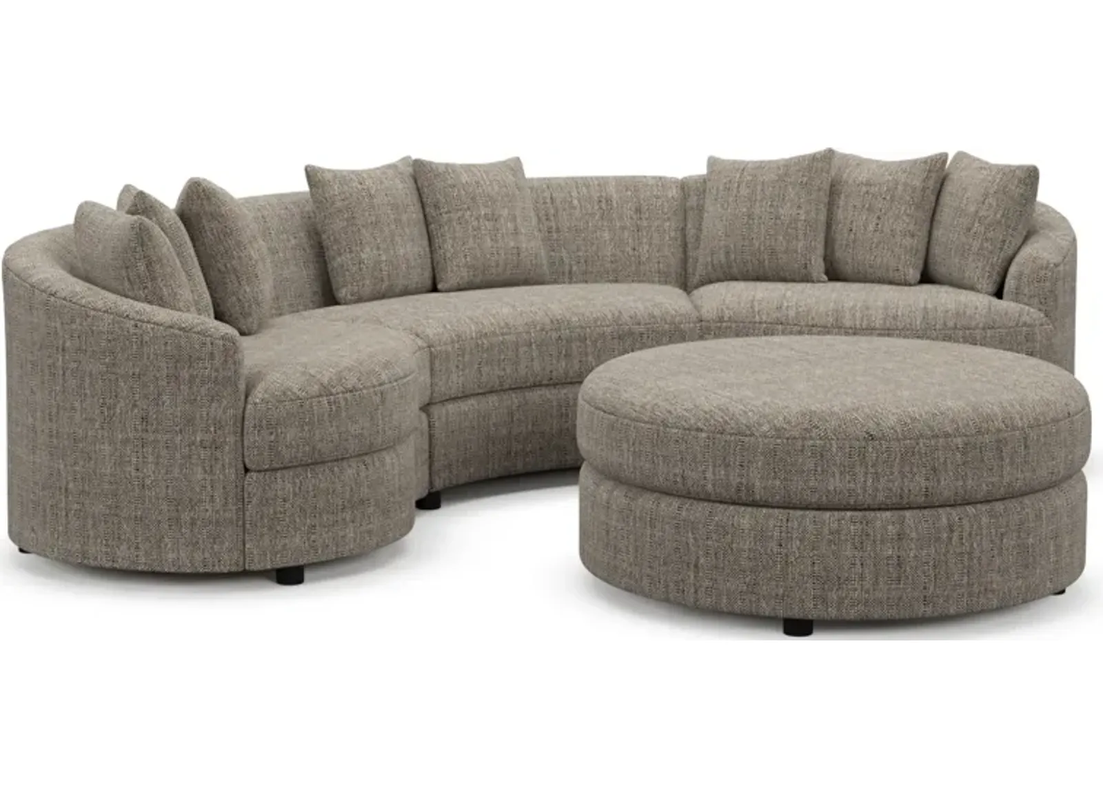 Allegra Foam Comfort 3-Piece Sectional and Ottoman - Mason Flint