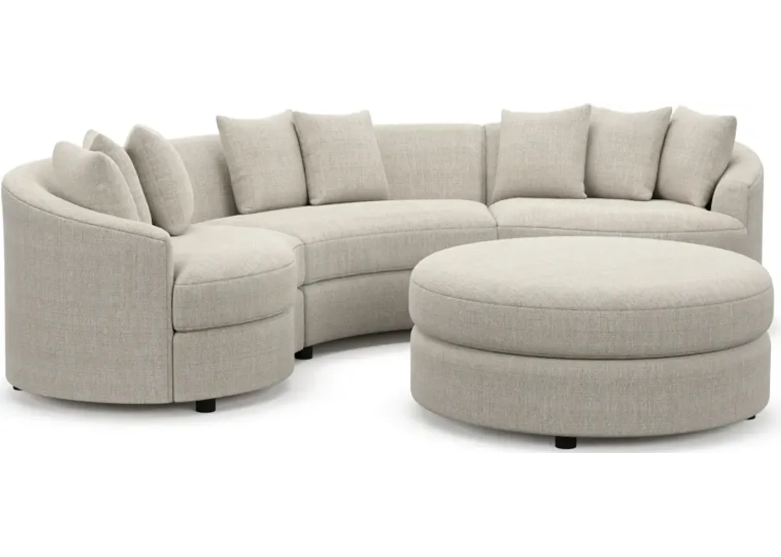 Allegra Foam Comfort 3-Piece Sectional and Ottoman - Mason Porcelain