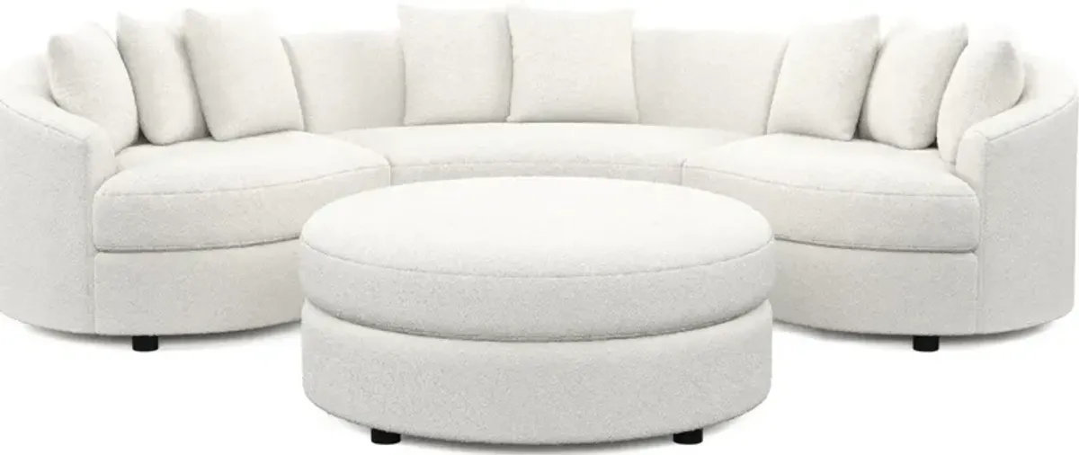 Allegra Foam Comfort 3-Piece Sectional and Ottoman - Bloke Snow