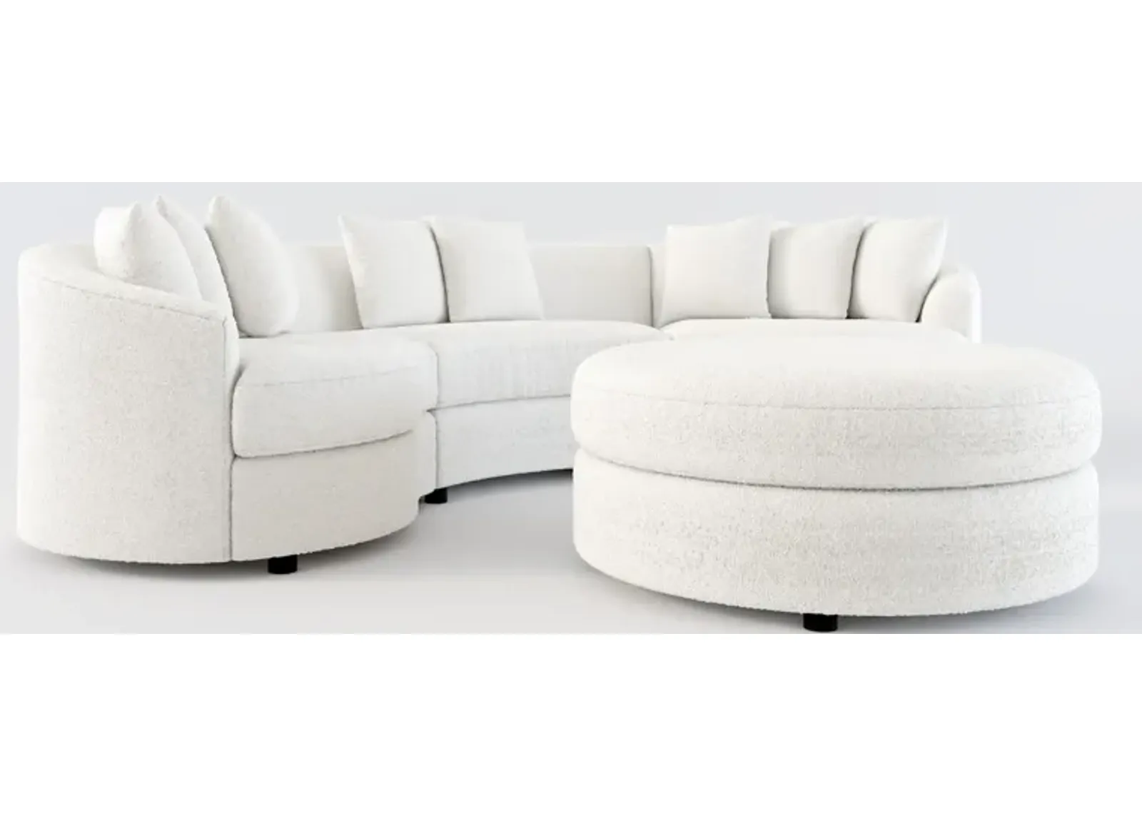 Allegra Foam Comfort 3-Piece Sectional and Ottoman - Bloke Snow