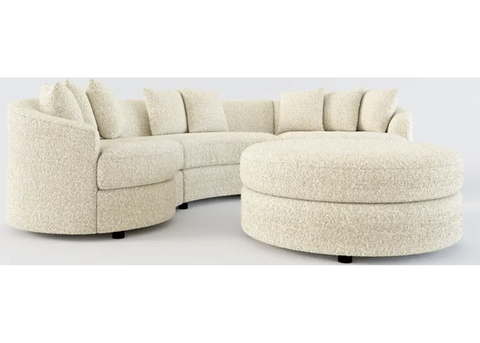 Allegra Foam Comfort 3-Piece Sectional and Ottoman - Bloke Cotton