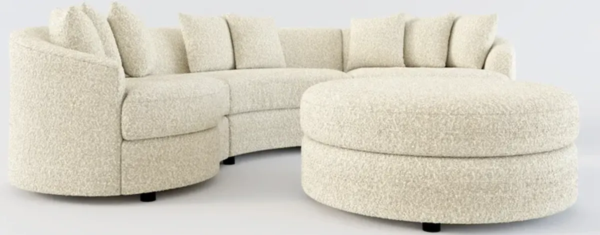 Allegra Foam Comfort 3-Piece Sectional and Ottoman - Bloke Cotton