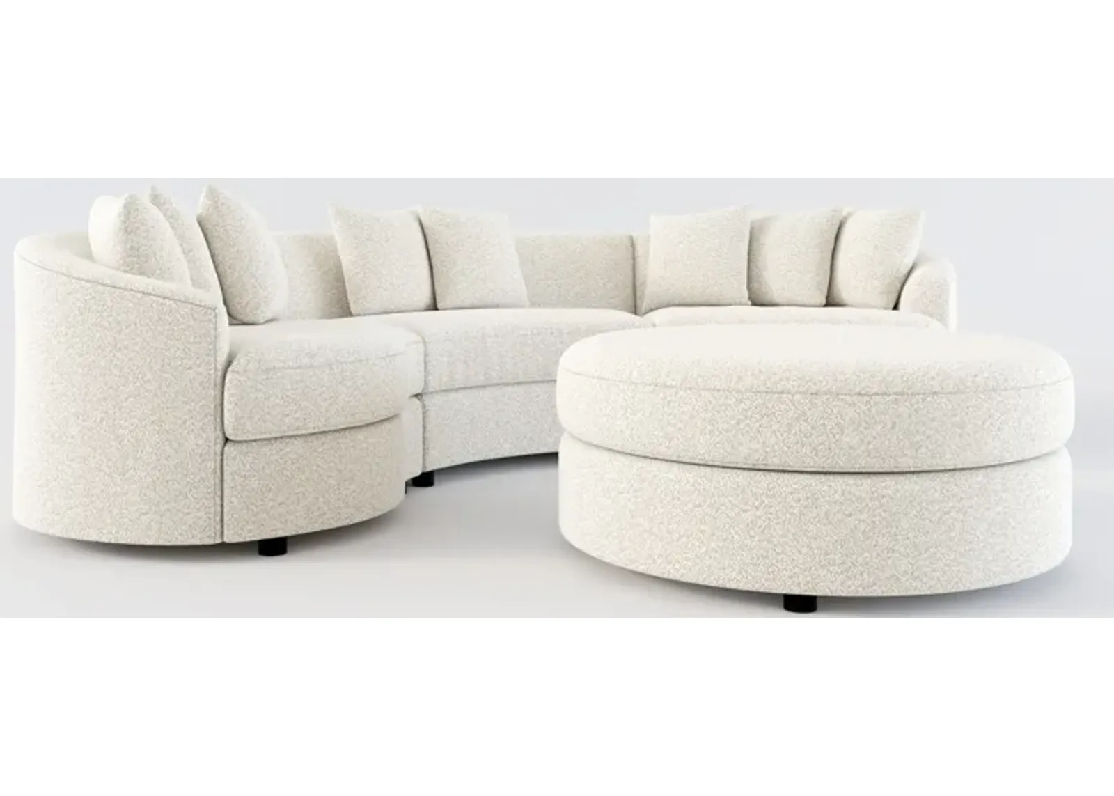 Allegra Foam Comfort 3-Piece Sectional and Ottoman - Muse Stone