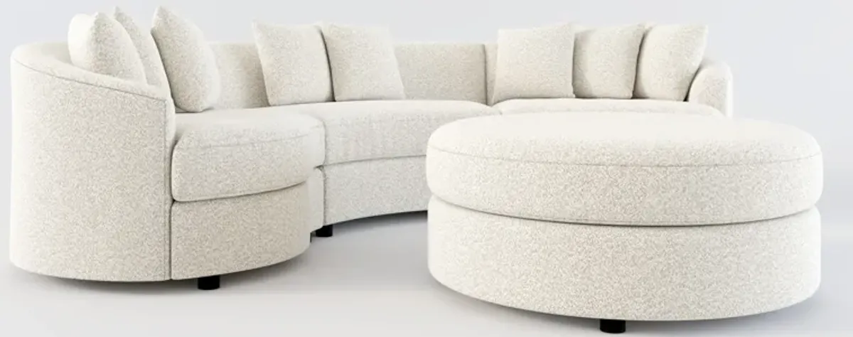 Allegra Foam Comfort 3-Piece Sectional and Ottoman - Muse Stone