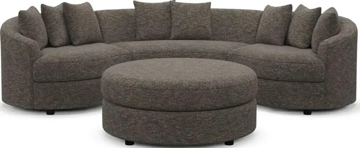 Allegra Foam Comfort 3-Piece Sectional and Ottoman - M Walnut