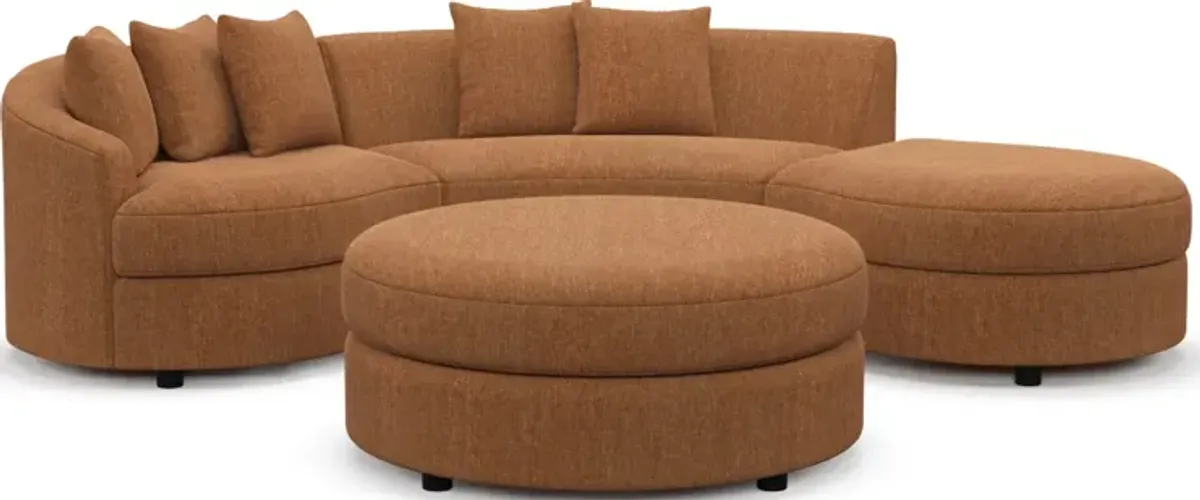 Allegra Foam Comfort 3-Piece Sectional with Right-Facing Chaise and Ottoman - Contessa Ginger