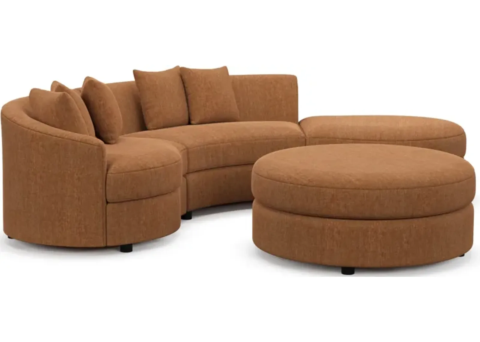 Allegra Foam Comfort 3-Piece Sectional with Right-Facing Chaise and Ottoman - Contessa Ginger