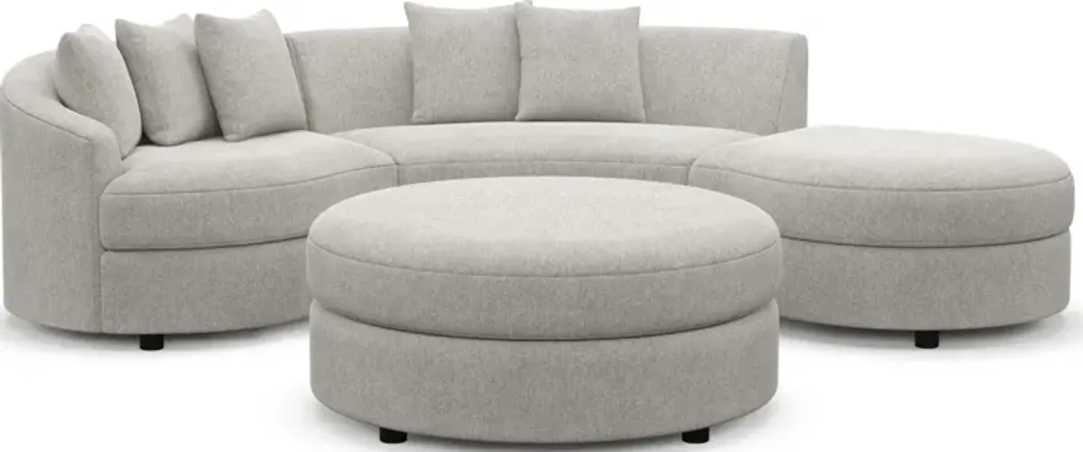 Allegra Foam Comfort 3-Piece Sectional with Right-Facing Chaise and Ottoman - Burmese Granite