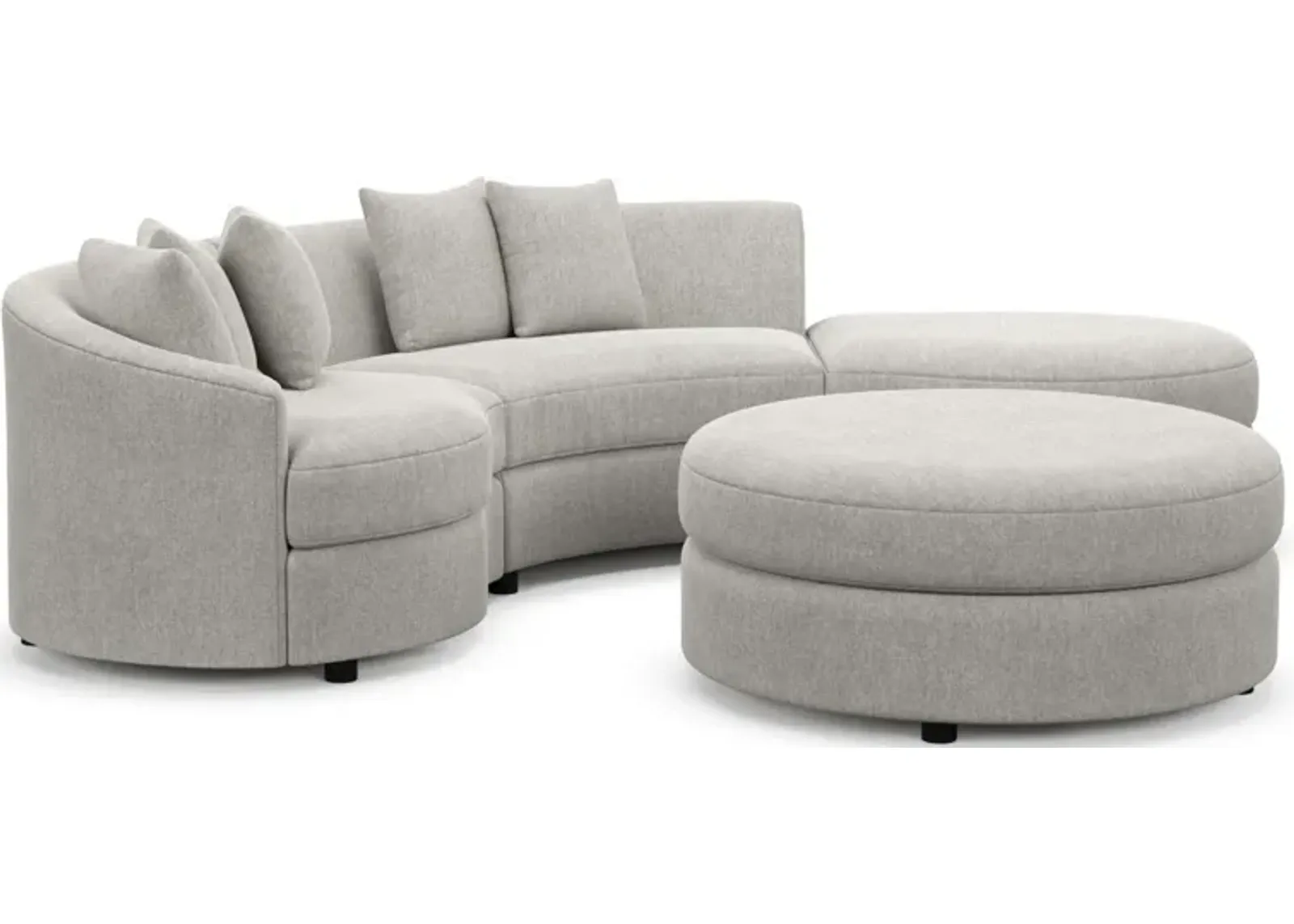 Allegra Foam Comfort 3-Piece Sectional with Right-Facing Chaise and Ottoman - Burmese Granite