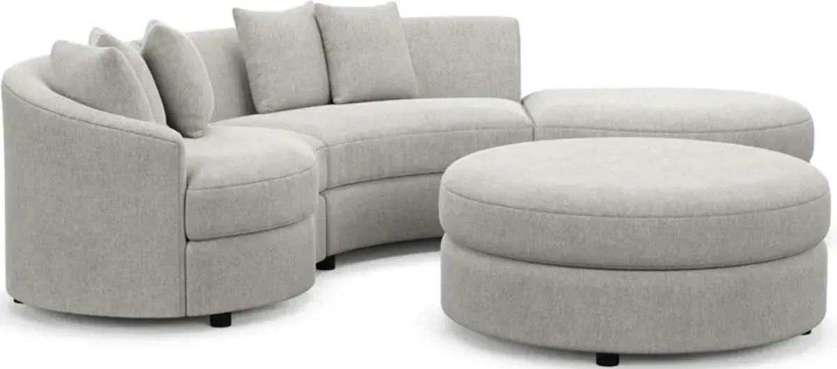 Allegra Foam Comfort 3-Piece Sectional with Right-Facing Chaise and Ottoman - Burmese Granite