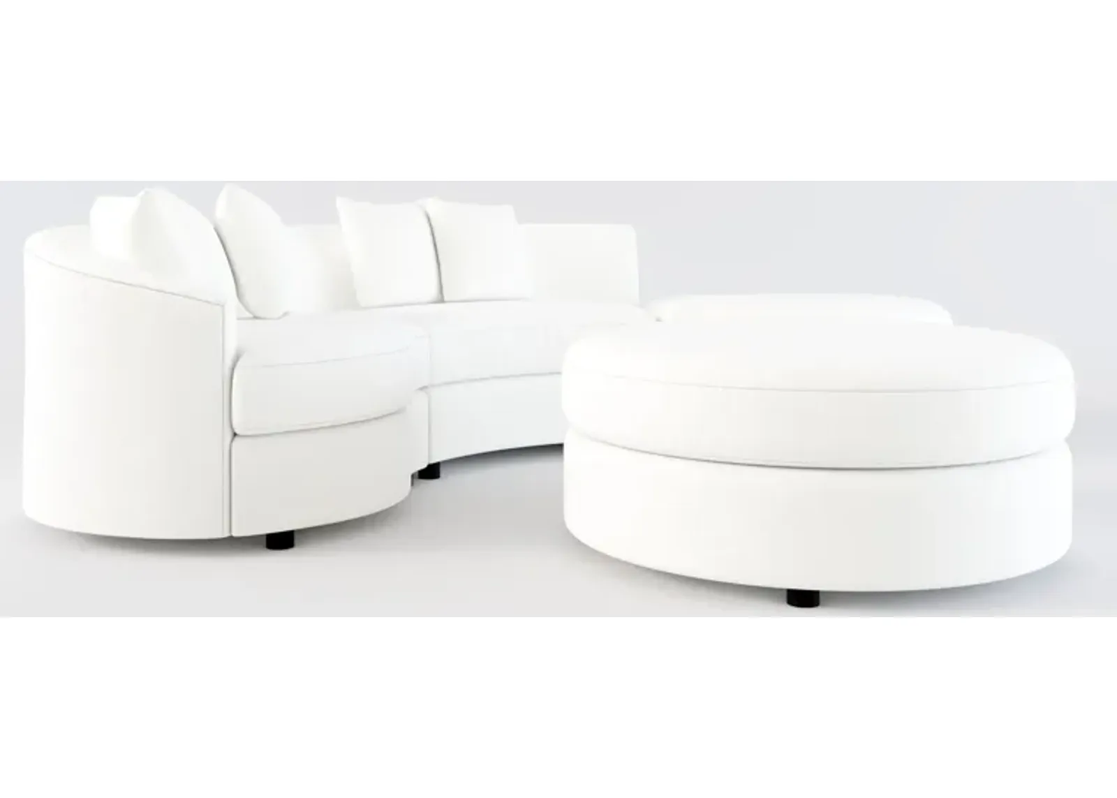 Allegra Foam Comfort 3-Piece Sectional with Right-Facing Chaise and Ottoman - Contessa Vanilla