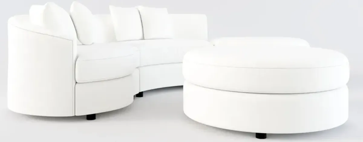 Allegra Foam Comfort 3-Piece Sectional with Right-Facing Chaise and Ottoman - Contessa Vanilla