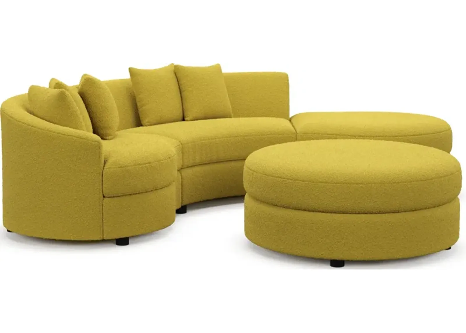 Allegra Foam Comfort 3-Piece Sectional with Right-Facing Chaise and Ottoman - Bloke Goldenrod