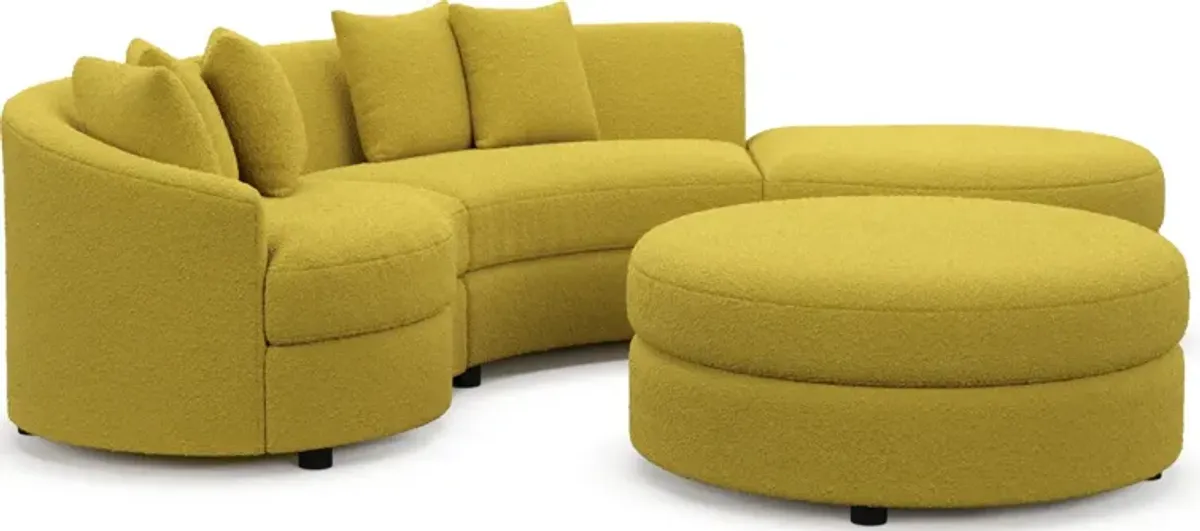 Allegra Foam Comfort 3-Piece Sectional with Right-Facing Chaise and Ottoman - Bloke Goldenrod