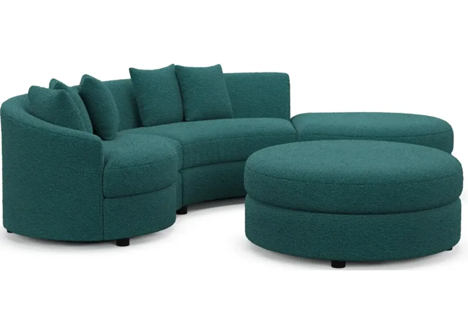 Allegra Foam Comfort 3-Piece Sectional with Right-Facing Chaise and Ottoman - Bloke Peacock