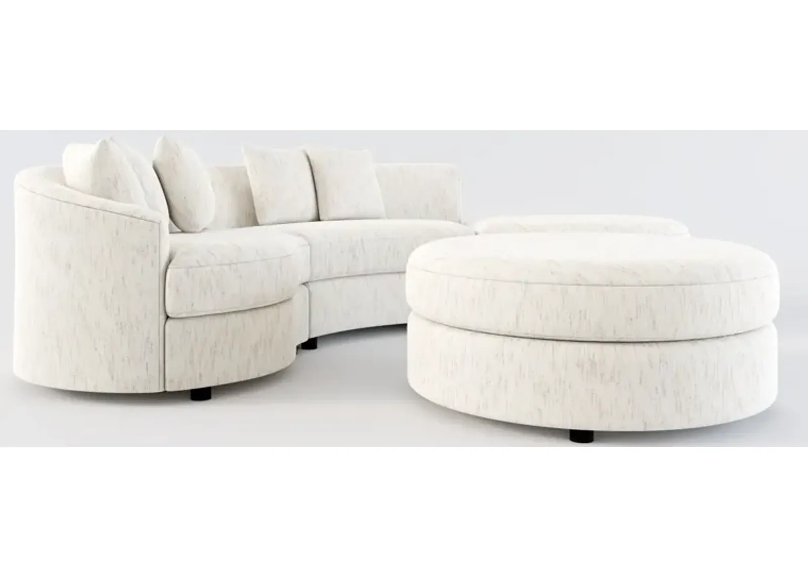 Allegra Foam Comfort 3-Piece Sectional with Right-Facing Chaise and Ottoman - P.T. Cream