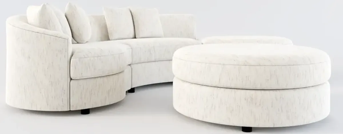 Allegra Foam Comfort 3-Piece Sectional with Right-Facing Chaise and Ottoman - P.T. Cream