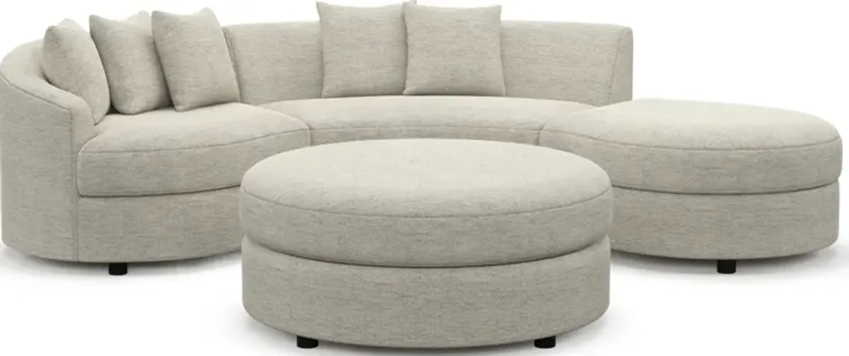 Allegra Foam Comfort 3-Piece Sectional with Right-Facing Chaise and Ottoman - Merino Chalk