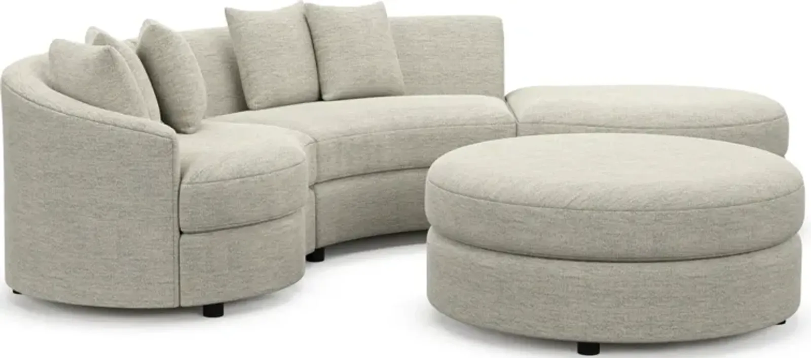 Allegra Foam Comfort 3-Piece Sectional with Right-Facing Chaise and Ottoman - Merino Chalk