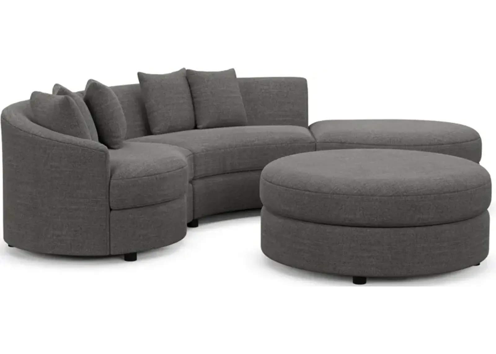 Allegra Foam Comfort 3-Piece Sectional with Right-Facing Chaise and Ottoman - Curious Charcoal