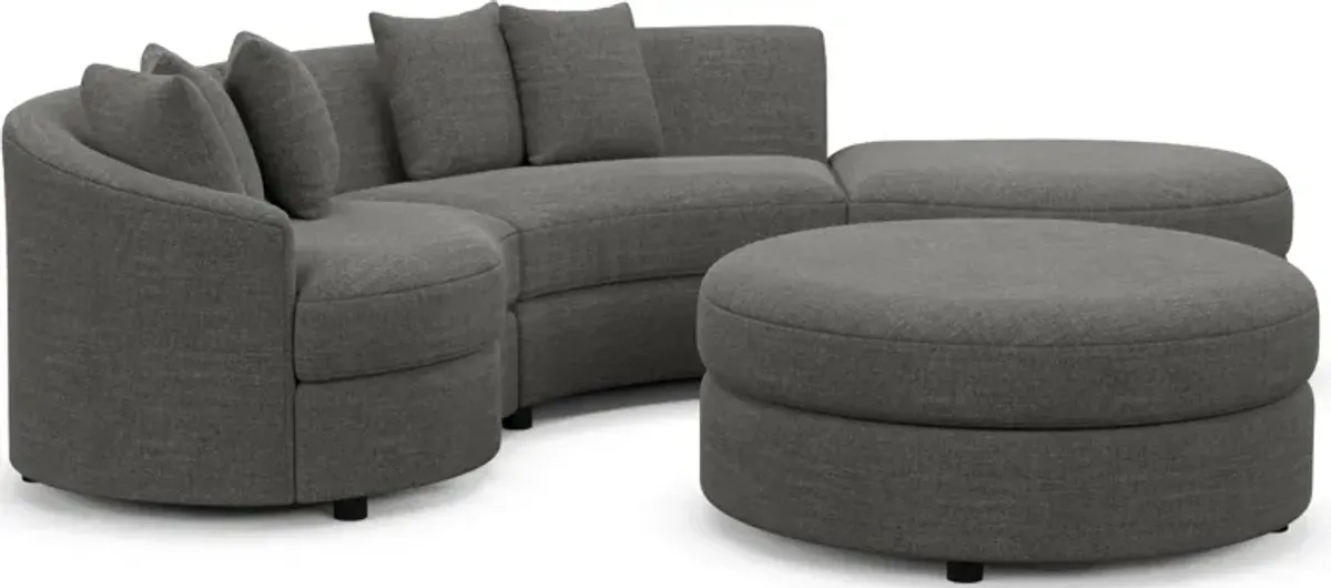 Allegra Foam Comfort 3-Piece Sectional with Right-Facing Chaise and Ottoman - Curious Charcoal