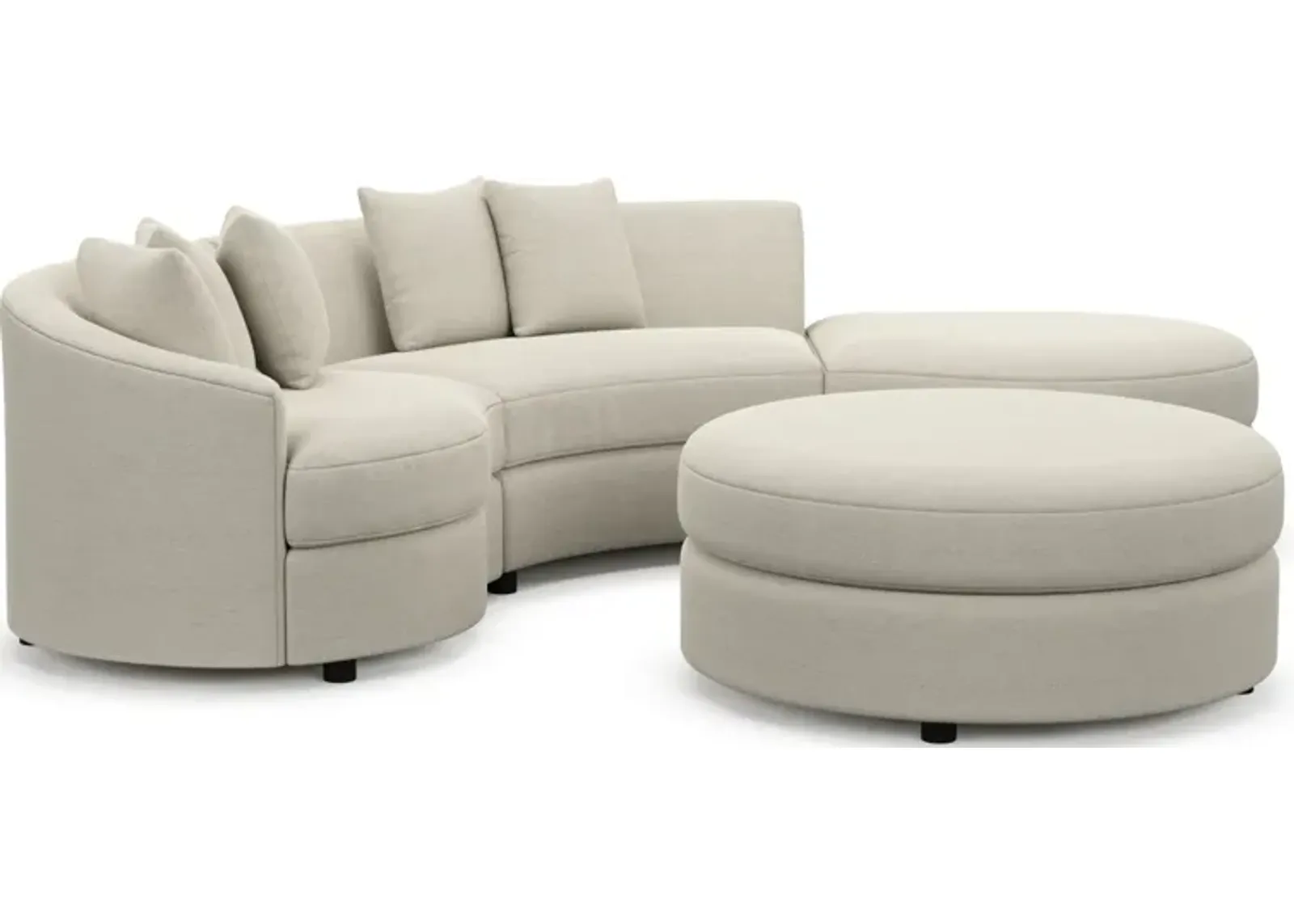 Allegra Foam Comfort 3-Piece Sectional with Right-Facing Chaise and Ottoman - Curious Pearl