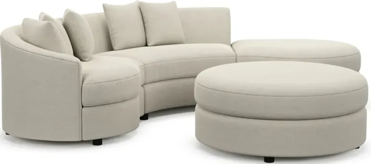 Allegra Foam Comfort 3-Piece Sectional with Right-Facing Chaise and Ottoman - Curious Pearl