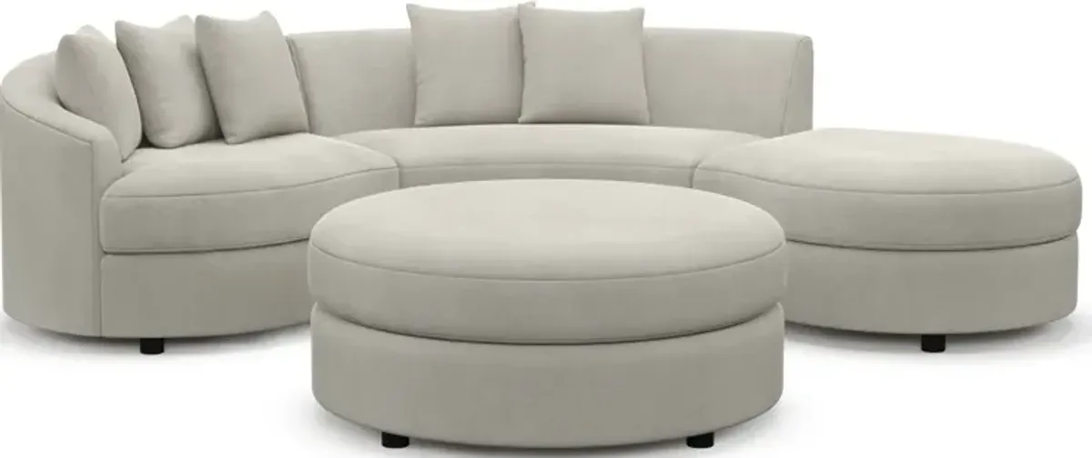 Allegra Foam Comfort 3-Piece Sectional with Right-Facing Chaise and Ottoman - Laurent Beach