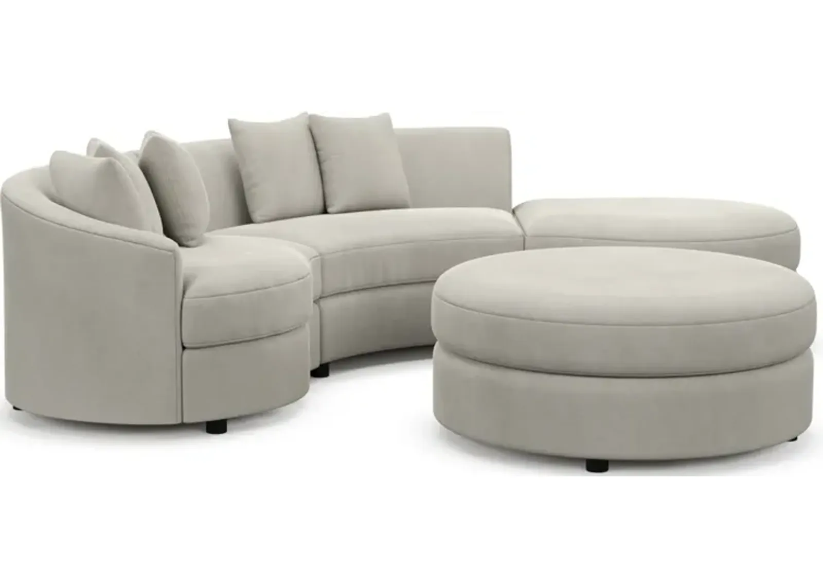 Allegra Foam Comfort 3-Piece Sectional with Right-Facing Chaise and Ottoman - Laurent Beach