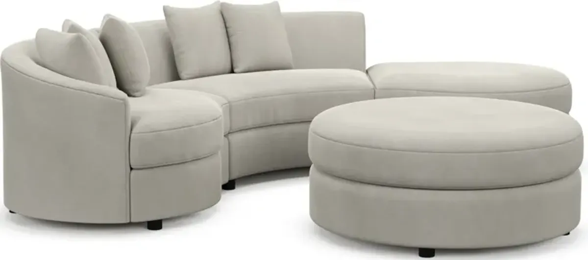 Allegra Foam Comfort 3-Piece Sectional with Right-Facing Chaise and Ottoman - Laurent Beach