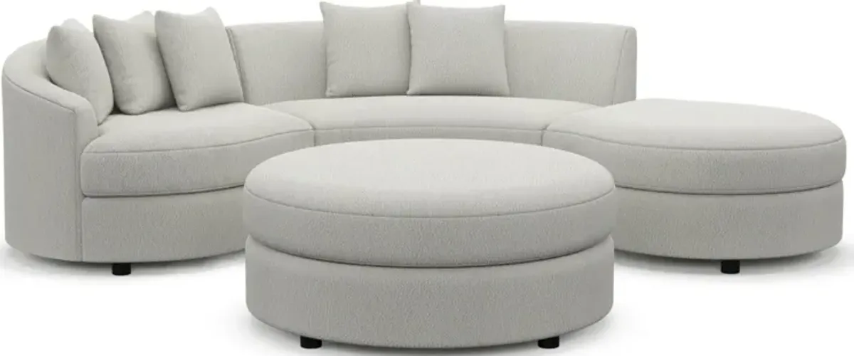 Allegra Foam Comfort 3-Piece Sectional with Right-Facing Chaise and Ottoman - Oslo Snow