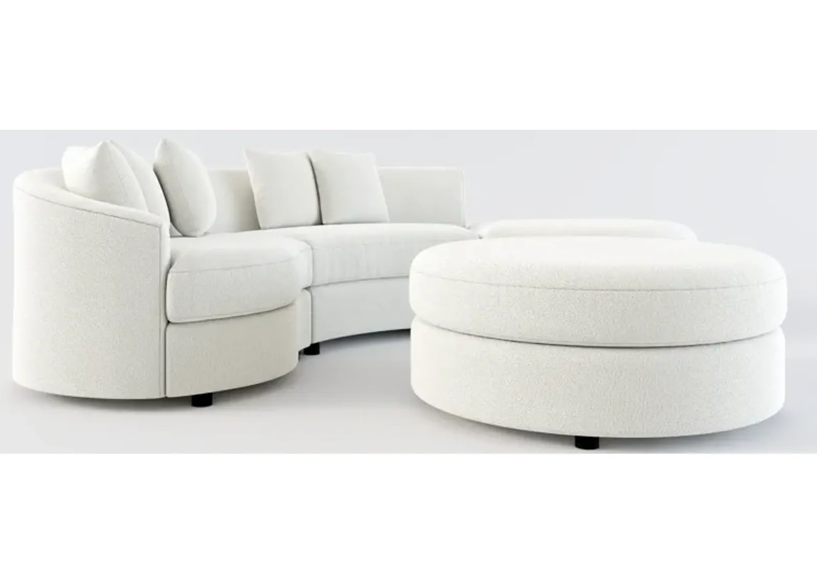 Allegra Foam Comfort 3-Piece Sectional with Right-Facing Chaise and Ottoman - Oslo Snow