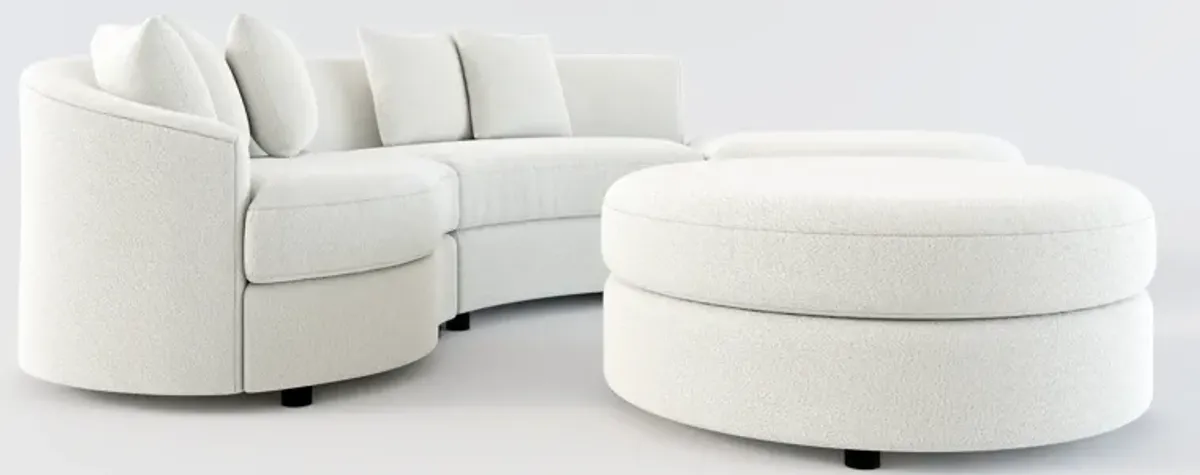 Allegra Foam Comfort 3-Piece Sectional with Right-Facing Chaise and Ottoman - Oslo Snow