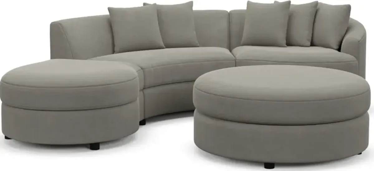 Allegra Foam Comfort 3-Piece Sectional with Right-Facing Chaise and Ottoman - Abington Fog