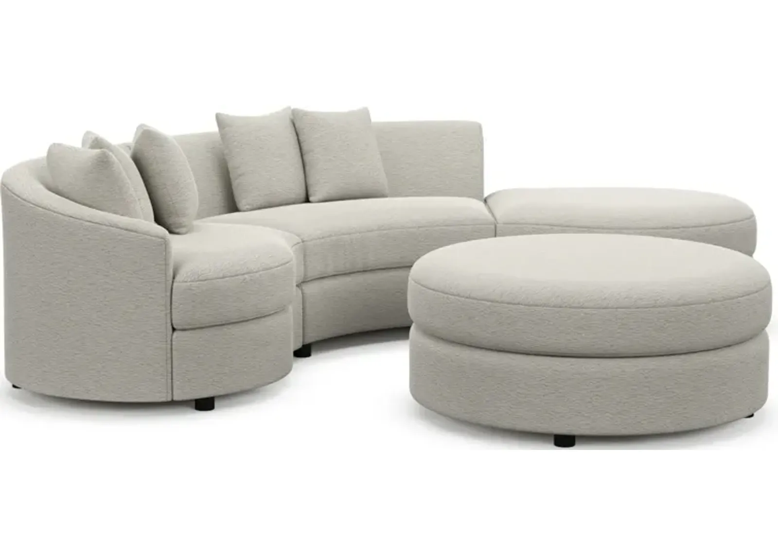 Allegra Foam Comfort 3-Piece Sectional with Right-Facing Chaise and Ottoman - Everton Grey