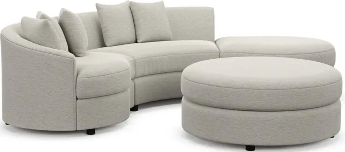 Allegra Foam Comfort 3-Piece Sectional with Right-Facing Chaise and Ottoman - Everton Grey