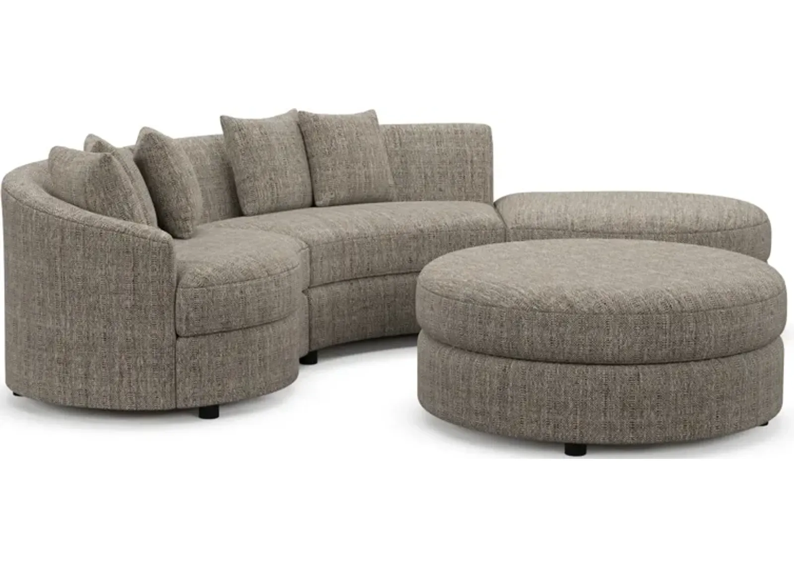 Allegra Foam Comfort 3-Piece Sectional with Right-Facing Chaise and Ottoman - Mason Flint