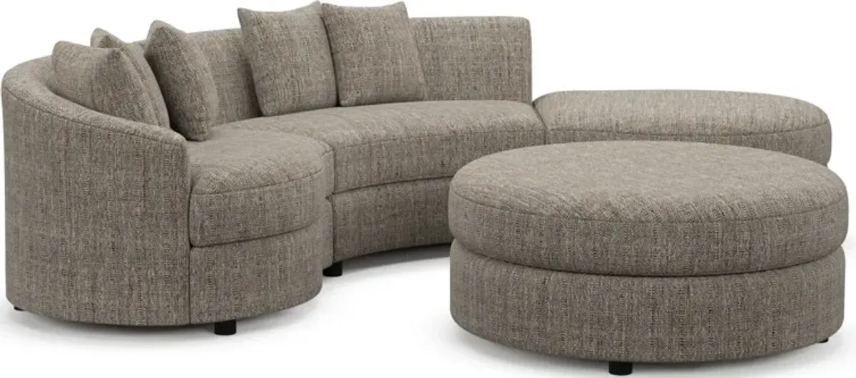 Allegra Foam Comfort 3-Piece Sectional with Right-Facing Chaise and Ottoman - Mason Flint