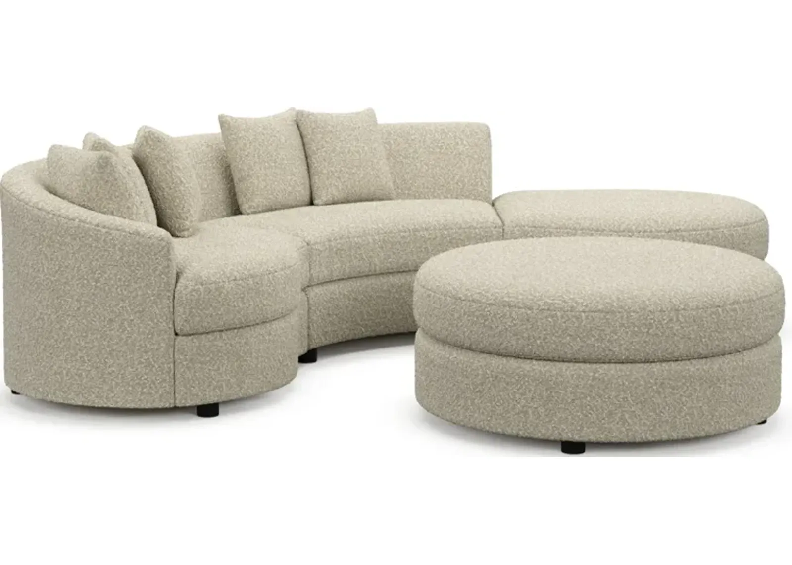 Allegra Foam Comfort 3-Piece Sectional with Right-Facing Chaise and Ottoman - Bloke Cotton