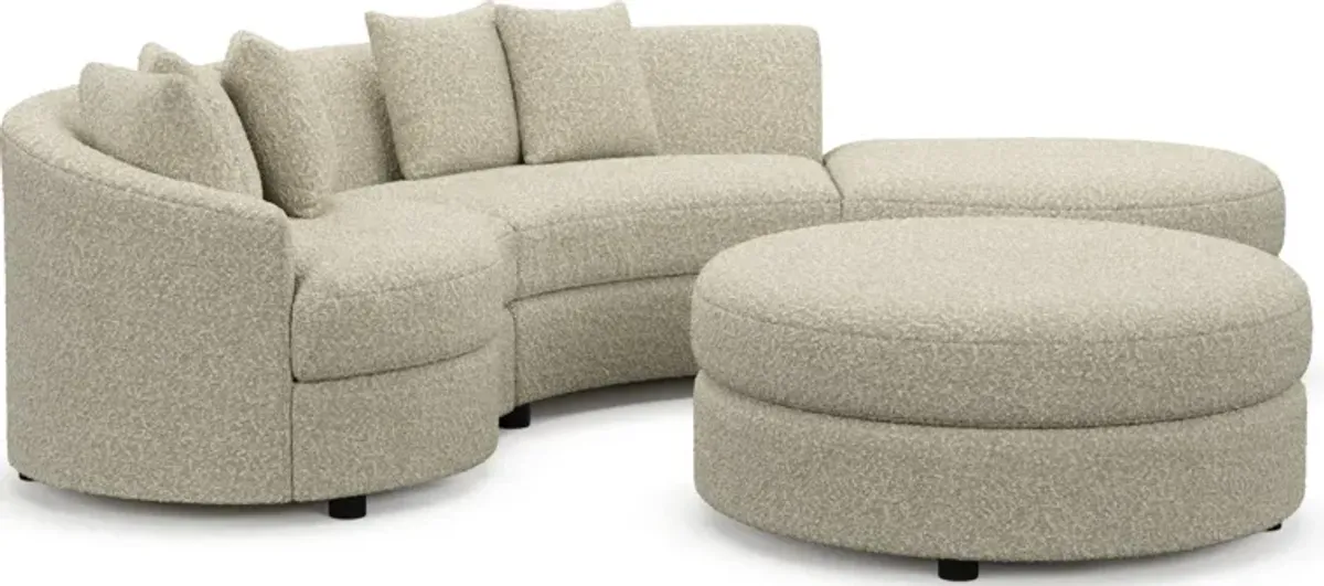 Allegra Foam Comfort 3-Piece Sectional with Right-Facing Chaise and Ottoman - Bloke Cotton