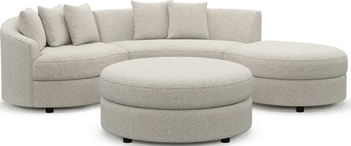 Allegra Foam Comfort 3-Piece Sectional with Right-Facing Chaise and Ottoman - Muse Stone